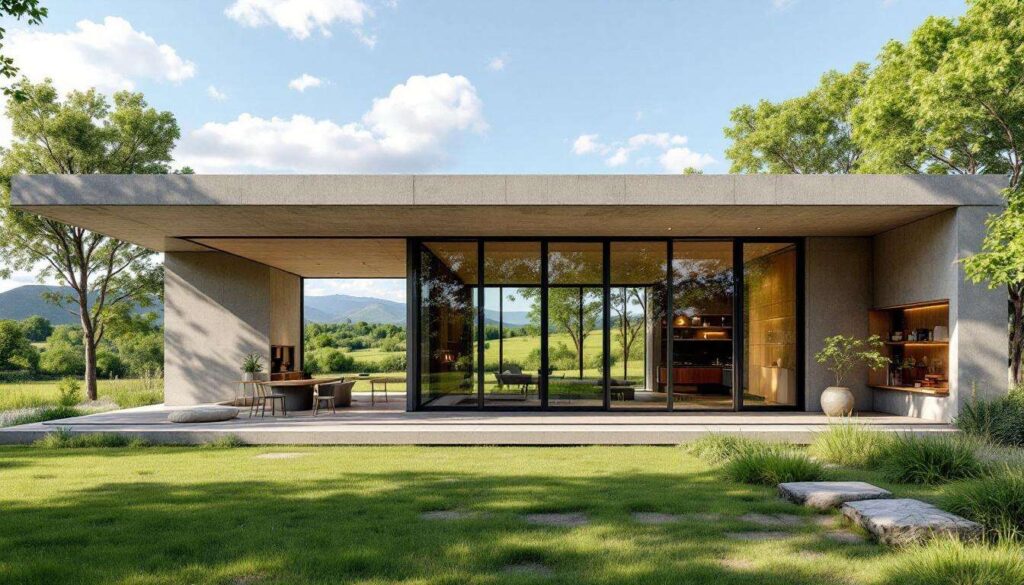 Cemento a vista e grandi vetrate riscrivono il presente di un cottage dell’800