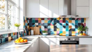 Il paraschizzi della cucina per una decorazione facile e orginale