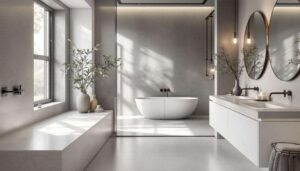 Il microcemento conquista i bagni italiani: la finitura senza fughe che crea continuità spa