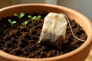 Perché la bustina di tè usata interrata nel vaso accelera la crescita delle piantine a marzo